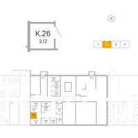 Кладовка № К.26 Корп.: 3.2.3 , Секция 2  в ЖК Окла