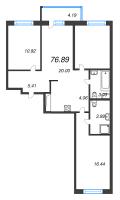 4 ккв (Евро) № 44 Корп.: 3.2.3 , Секция 2  в ЖК Окла