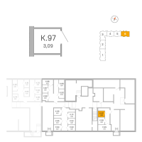 Кладовка № К.97 Корп.: 3.1.1 , Секция 6  в ЖК Окла