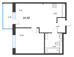 2 ккв (Евро) № 59 Корп.: 3.2.1 , Секция 2  в ЖК Окла