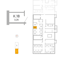 Кладовка № К.18 Корп.: 3.2.1 , Секция 1  в ЖК Окла