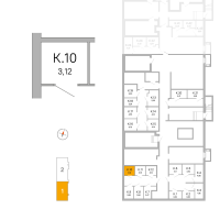 Кладовка № К.10 Корп.: 3.2.1 , Секция 1  в ЖК Окла