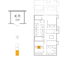 Кладовка № К.11 Корп.: 3.2.1 , Секция 1  в ЖК Окла