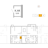 Кладовка № К.44 Корп.: 3.2.3 , Секция 3  в ЖК Окла