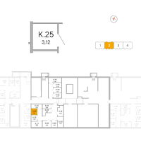 Кладовка № К.25 Корп.: 3.2.3 , Секция 2  в ЖК Окла
