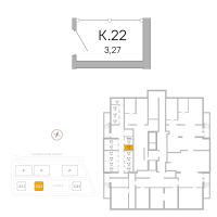 Кладовка № К.22 Корп.: 2.2.1 , Секция 1  в ЖК Окла