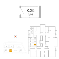 Кладовка № К.25 Корп.: 2.2.1 , Секция 1  в ЖК Окла