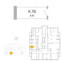 Кладовка № К.19 Корп.: 2.2.1 , Секция 1  в ЖК Окла