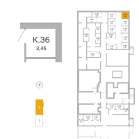 Кладовка № К.36 Корп.: 3.2.1 , Секция 2  в ЖК Окла