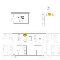 Кладовка № К.70 Корп.: 3.1.1 , Секция 5  в ЖК Окла