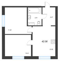 2 ккв № 3 Корп.: 3.2.3 , Секция 1  в ЖК Окла