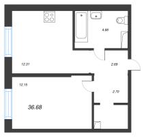 1 ккв № 5 Корп.: 3.1.1 , Секция 1  в ЖК Окла