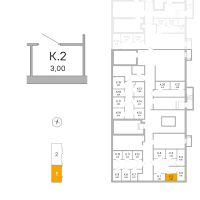 Кладовка № К.2 Корп.: 3.2.1 , Секция 1  в ЖК Окла