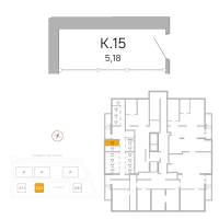 Кладовка № К.15 Корп.: 2.2.1 , Секция 1  в ЖК Окла