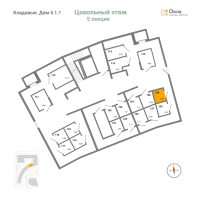 Кладовка № К.128 Корп.: 5.1.1 , Секция 5  в ЖК Окла