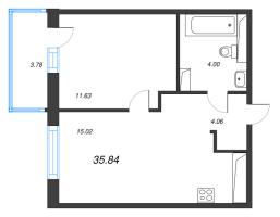 2 ккв (Евро) № 67 Корп.: 3.2.1 , Секция 2  в ЖК Окла