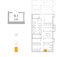 Кладовка № К.1 Корп.: 3.2.1 , Секция 1  в ЖК Окла