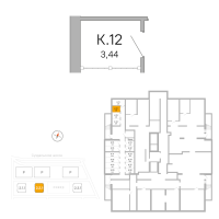 Кладовка № К.12 Корп.: 2.2.1 , Секция 1  в ЖК Окла