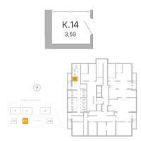 Кладовка № К.14 Корп.: 2.2.1 , Секция 1  в ЖК Окла