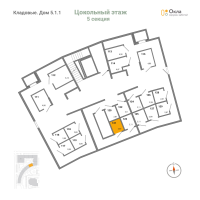 Кладовка № К.121 Корп.: 5.1.1 , Секция 5  в ЖК Окла