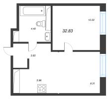 1 ккв № 8 Корп.: 3.1.1 , Секция 1  в ЖК Окла