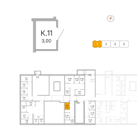 Кладовка № К.11 Корп.: 3.2.3 , Секция 1  в ЖК Окла