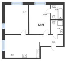 3 ккв (Евро) № 4 Корп.: 3.2.3 , Секция 1  в ЖК Окла