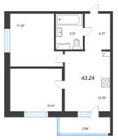 2 ккв № 8 Корп.: 3.2.3 , Секция 1  в ЖК Окла