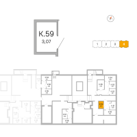 Кладовка № К.59 Корп.: 3.2.3 , Секция 4  в ЖК Окла