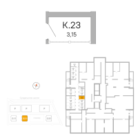 Кладовка № К.23 Корп.: 2.2.1 , Секция 1  в ЖК Окла