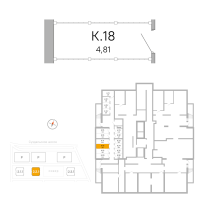 Кладовка № К.18 Корп.: 2.2.1 , Секция 1  в ЖК Окла