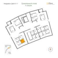 Кладовка № К.119 Корп.: 5.1.1 , Секция 5  в ЖК Окла