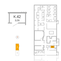 Кладовка № К.42 Корп.: 3.2.1 , Секция 2  в ЖК Окла
