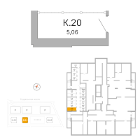 Кладовка № К.20 Корп.: 2.2.1 , Секция 1  в ЖК Окла