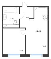 2 ккв (Евро) № 194 Корп.: 3.1.1 , Секция 5  в ЖК Окла