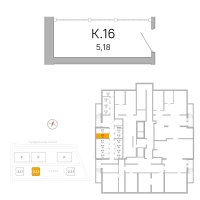Кладовка № К.16 Корп.: 2.2.1 , Секция 1  в ЖК Окла
