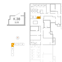 Кладовка № К.38 Корп.: 3.1.1 , Секция 3  в ЖК Окла