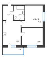 2 ккв № 113 Корп.: 3.2.3 , Секция 4  в ЖК Окла