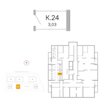 Кладовка № К.24 Корп.: 2.2.1 , Секция 1  в ЖК Окла