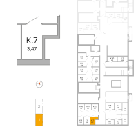 Кладовка № К.7 Корп.: 3.2.1 , Секция 1  в ЖК Окла