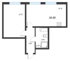 2 ккв (Евро) № 460 Дом: 102 Корп.: 1 , Секция 2  в ЖК Октябрьская набережная