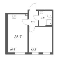2 ккв (Евро) № 311 Корп.: 5 , Секция 1  в ЖК Октябрьская набережная