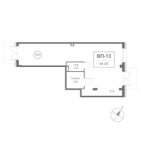 К. пом № Н13 Корп.: 1 , Секция 5  в ЖК Остров Первых