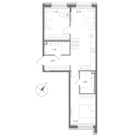 3 ккв (Евро) № 122 Корп.: 3 , Секция 4  в ЖК Остров Первых