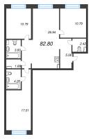 4 ккв (Евро) № 432 Корп.: 1 , Секция 7  в ЖК Остров Первых