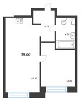 2 ккв (Евро) № 379 Корп.: 1 , Секция 6  в ЖК Остров Первых