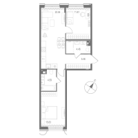 3 ккв (Евро) № 161 Корп.: 3 , Секция 5  в ЖК Остров Первых