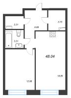 2 ккв (Евро) № 494 Корп.: 2 , Секция 9  в ЖК Остров Первых