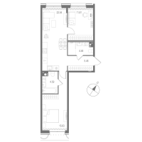 3 ккв (Евро) № 158 Корп.: 3 , Секция 5  в ЖК Остров Первых