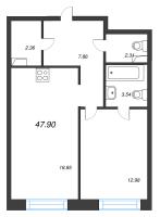 2 ккв (Евро) № 447 Корп.: 2 , Секция 8  в ЖК Остров Первых